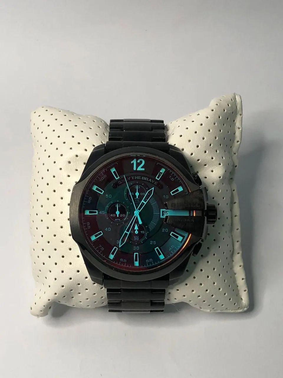 Relógio Masculino Diesel Only The Brave DZ4318 Preto Com Cronógrafo - Foto 4