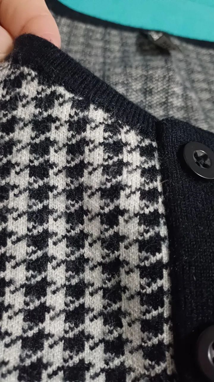 Top Cropped Tricot Houndstooth - Foto 2