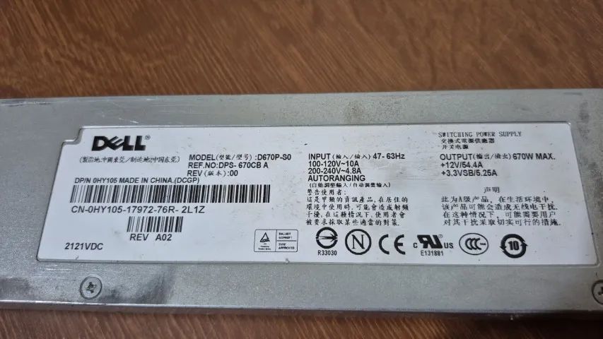 Fonte Servidor Dell Poweredge 1950 D670P-S0 DPS-670CB A 670w