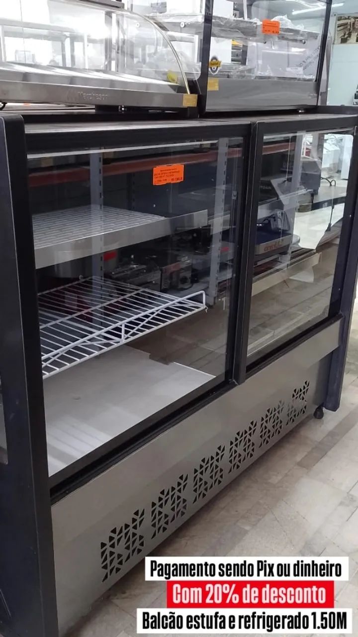 BALCAO ESTUFA E REFRIGERADO 1,50M 220V PLATINUM NOVO