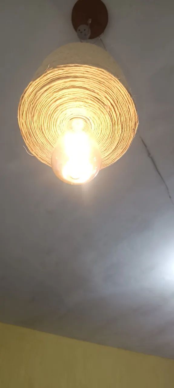 Todo ateliê com 30 % luminária feita com fibra de sisal 80,00 por 40,00  - Foto 3