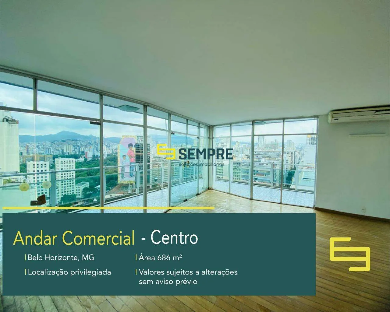 Laje corporativa para alugar no Edifício Bravo BH - Centro