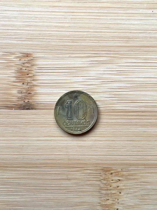 Moedas 10 centavos 1944 e 1945 com e sem sigla - Foto 3