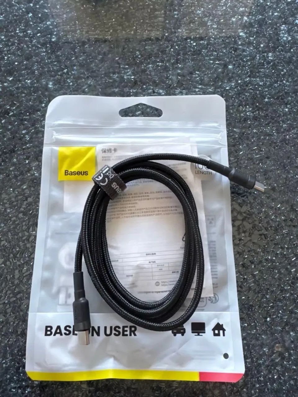 Cabo USB-C Baseus 100W Iphone e MacBook 2 Metros Jaquetado. - Foto 3