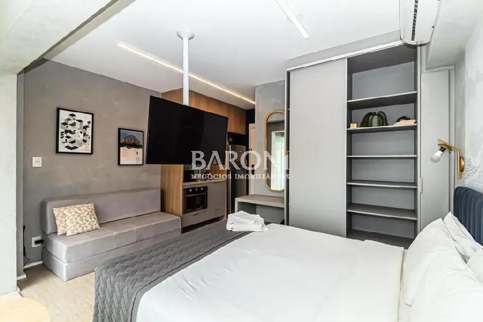 Studio à venda em Moema, fora de rota, 25m², mobiliado, 1 dormitório, varanda, prédio novo