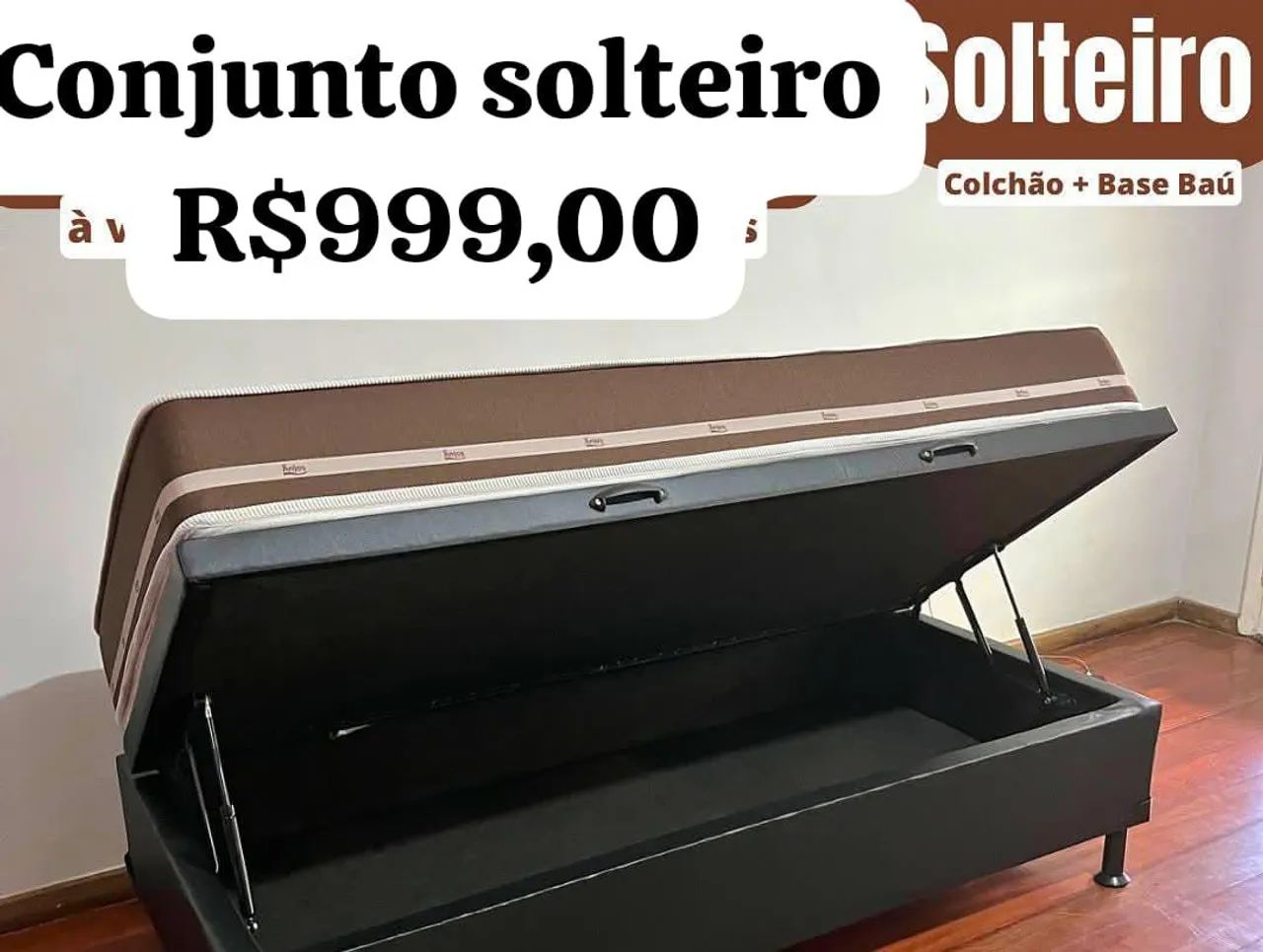  Ase baú solteiro+colchão molas ensacadas  - Foto 3