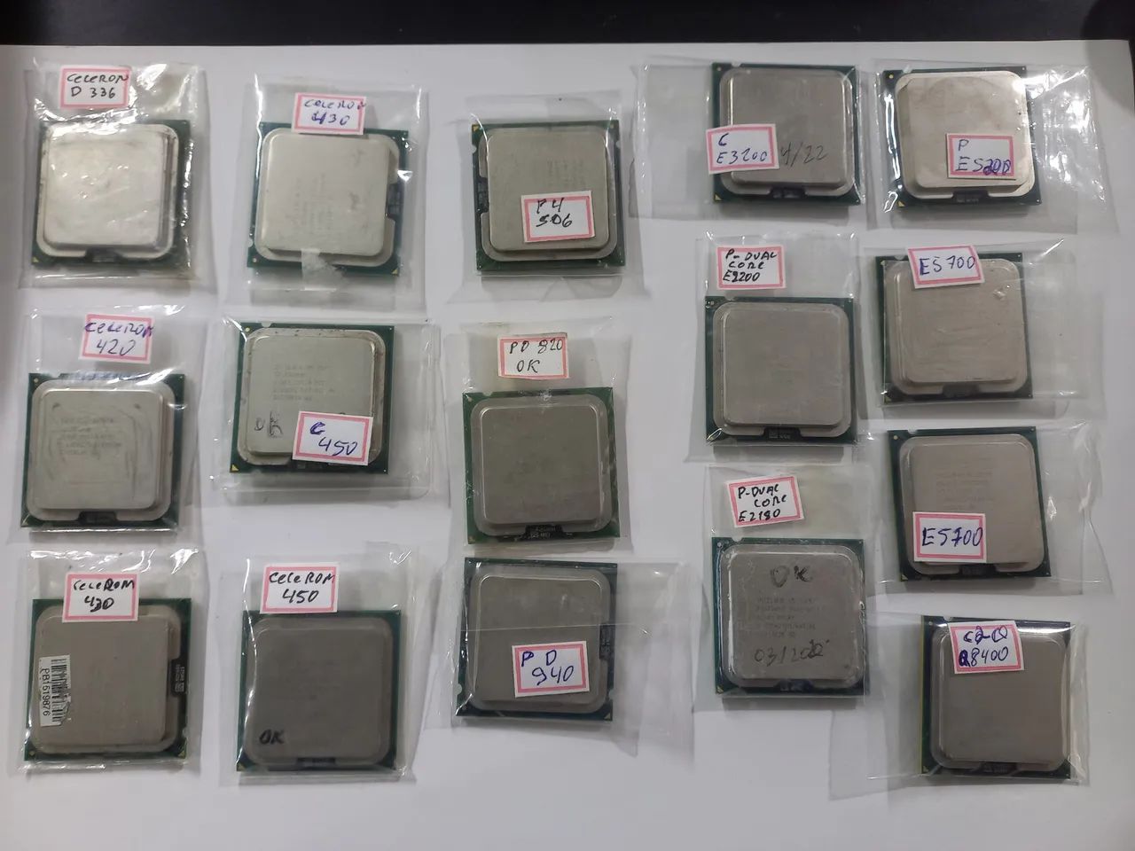 Processadores Intel 775 Pentium,  Celeron, Core 2 Duo valor conforme descrito