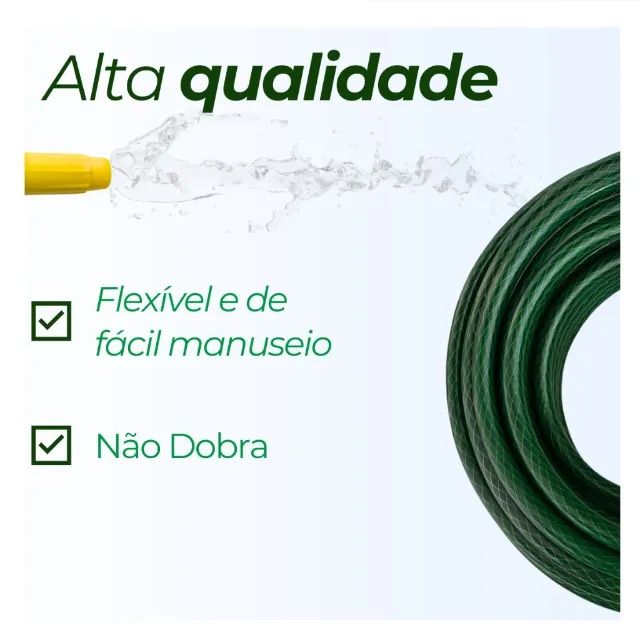 Mangueira 20 metros - Reforçada com Esguicho - Flexível e Anti-Torção!  - Foto 5