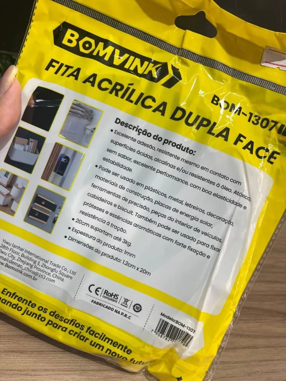 Fita Acrílica Dupla Face BOM-1307 - Foto 2