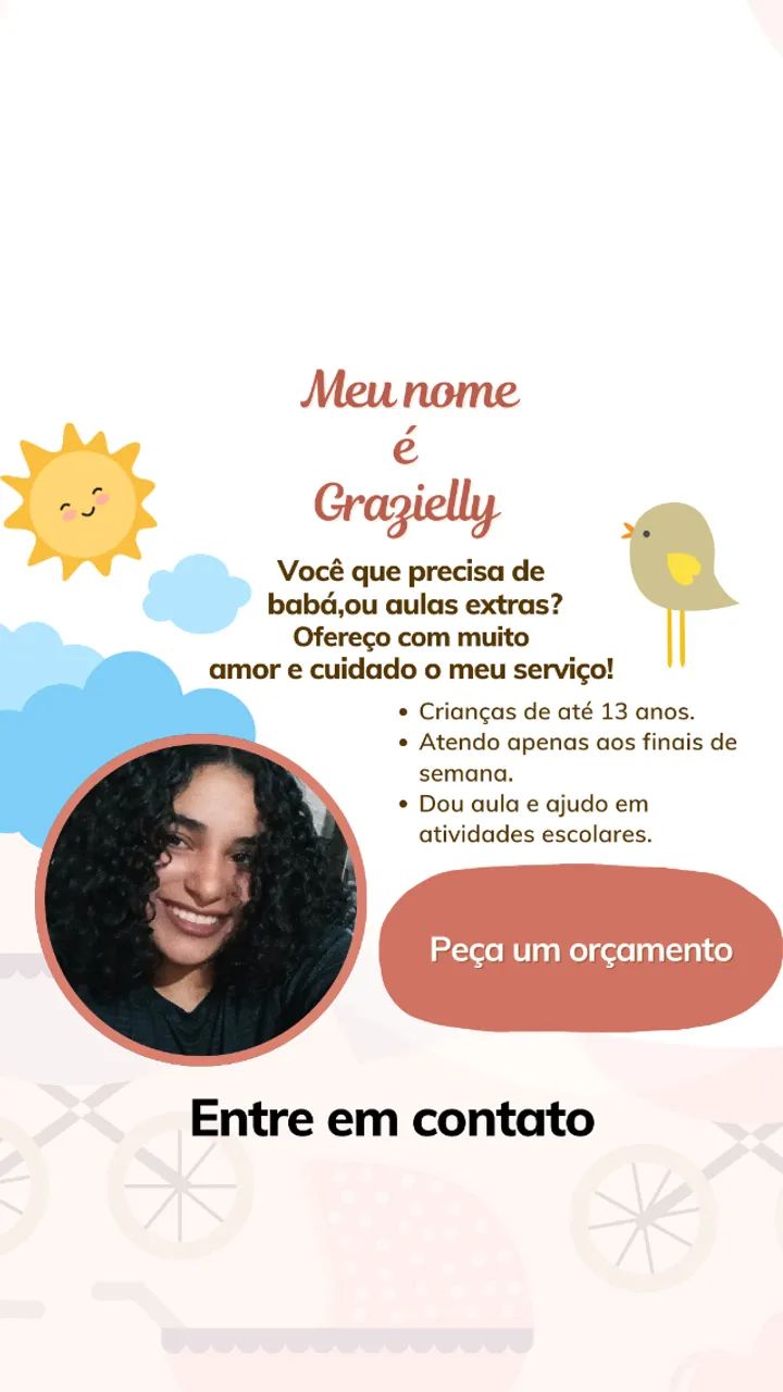 Babá folguista DESCONTO DE FÉRIAS (100 reais + passagem)