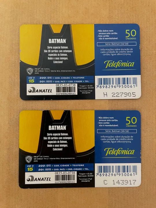 cartão telefônico série batman - Foto 4