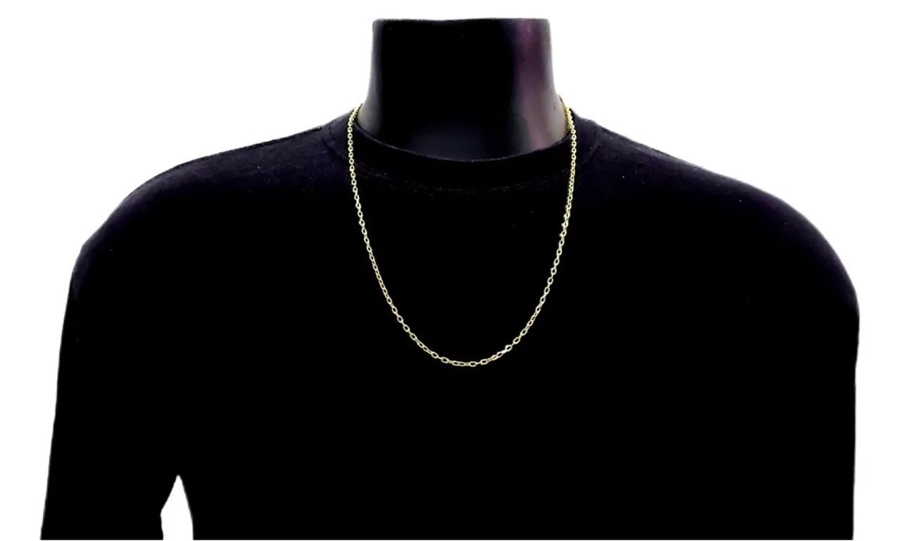 Corrente Grumet Cadeado Ouro 18k 60 Cm - Foto 3
