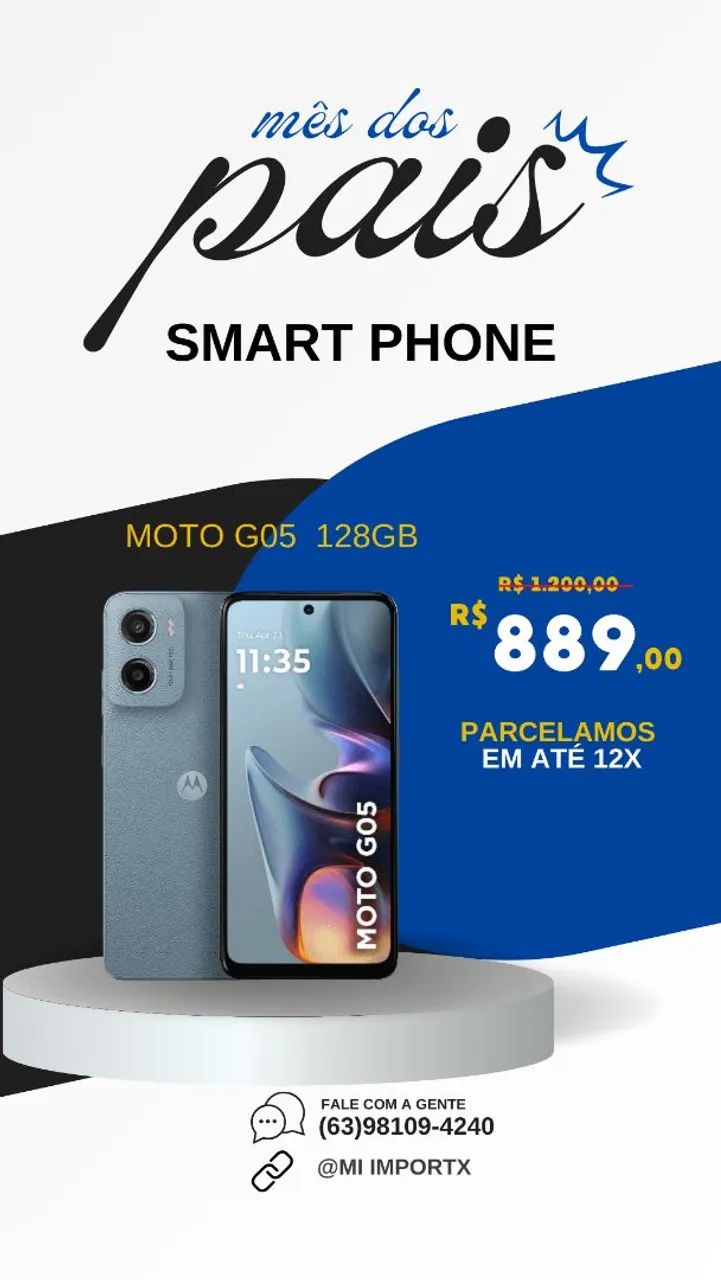 Moto G05 128GB - Oferta Especial Dia dos Pais!