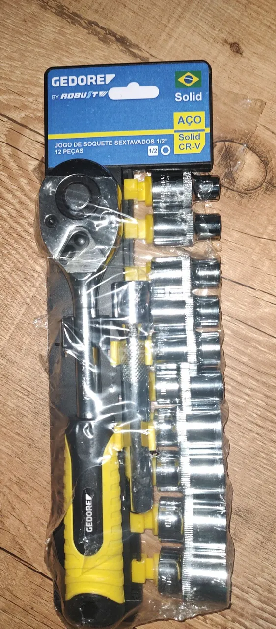 Jogo de Soquete Sextavado 1/2'' Gedore 12 Peças