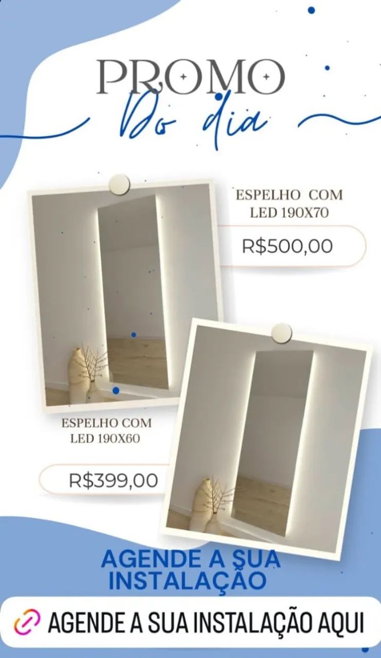 Espelhos com LED - Promoção do Dia!