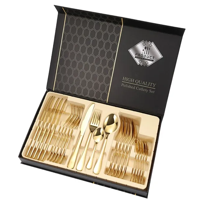 conjunto de talheres faqueiro luxuosos aço inoxidável.
