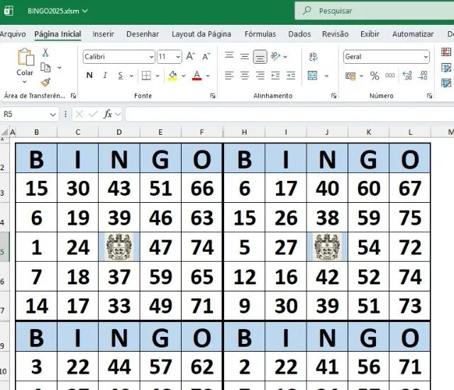 Planilha de Bingo
