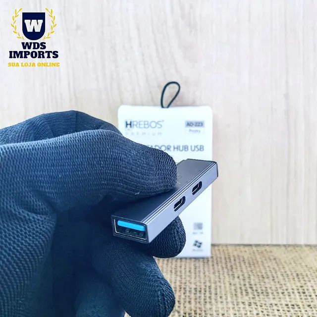 Adaptador Hub Usb 3 em 1 com 2 saída Tipo C - Foto 2