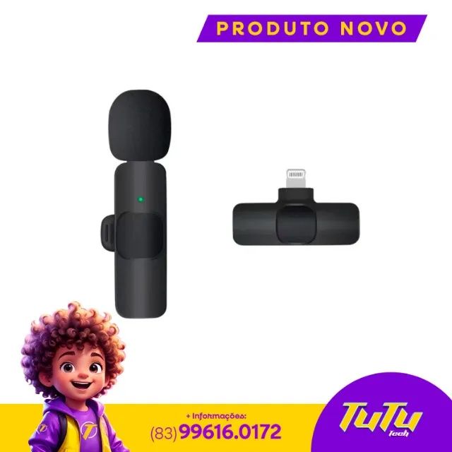 Microfone Lapela portátil sem fio para celular - Lacrado