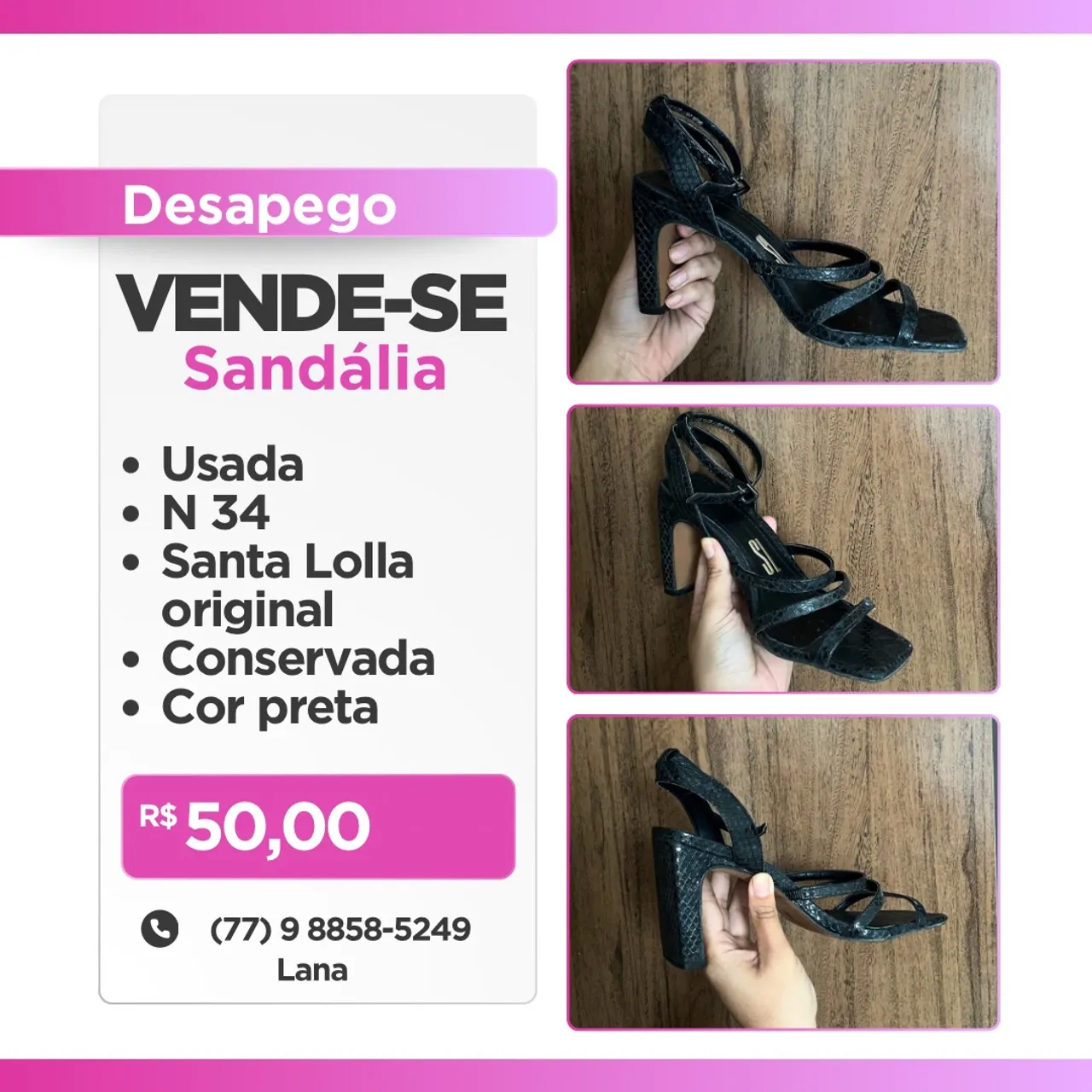 Sandália Santa Lolla usada