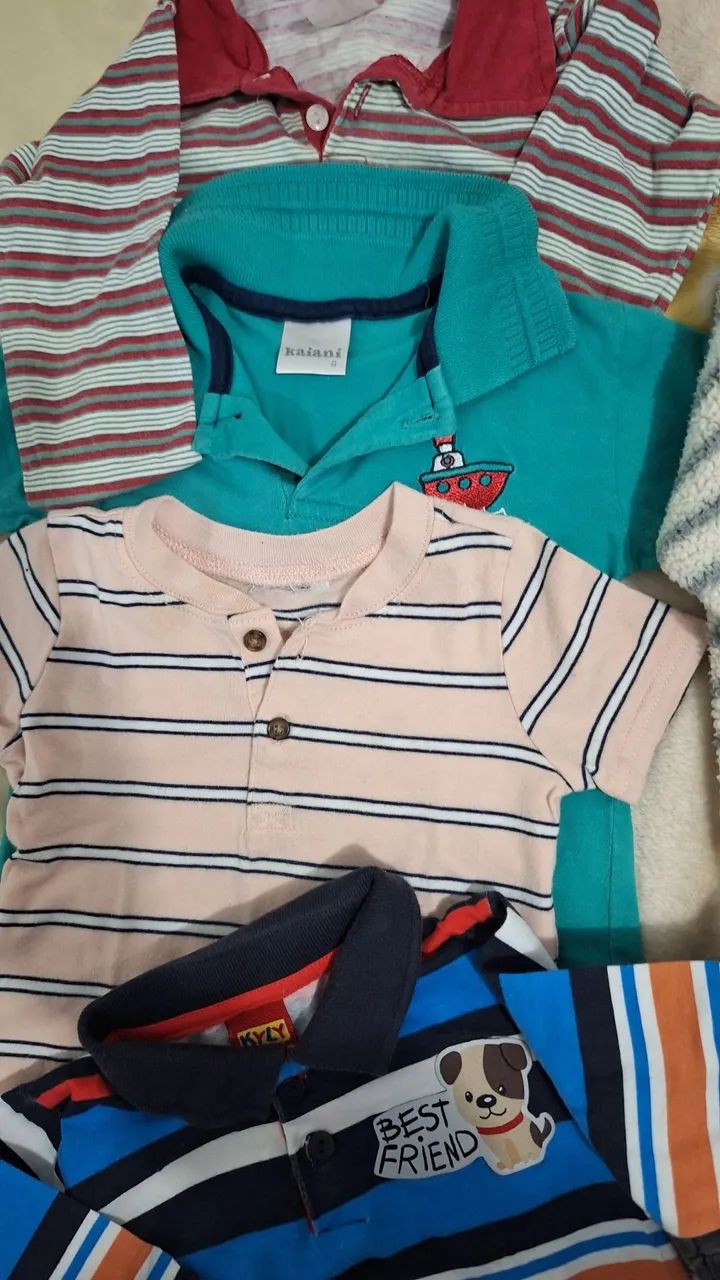 Lotinho de inverno casacos e camisas 13 peças novas e seminovas menino bebê g e gg - Foto 5