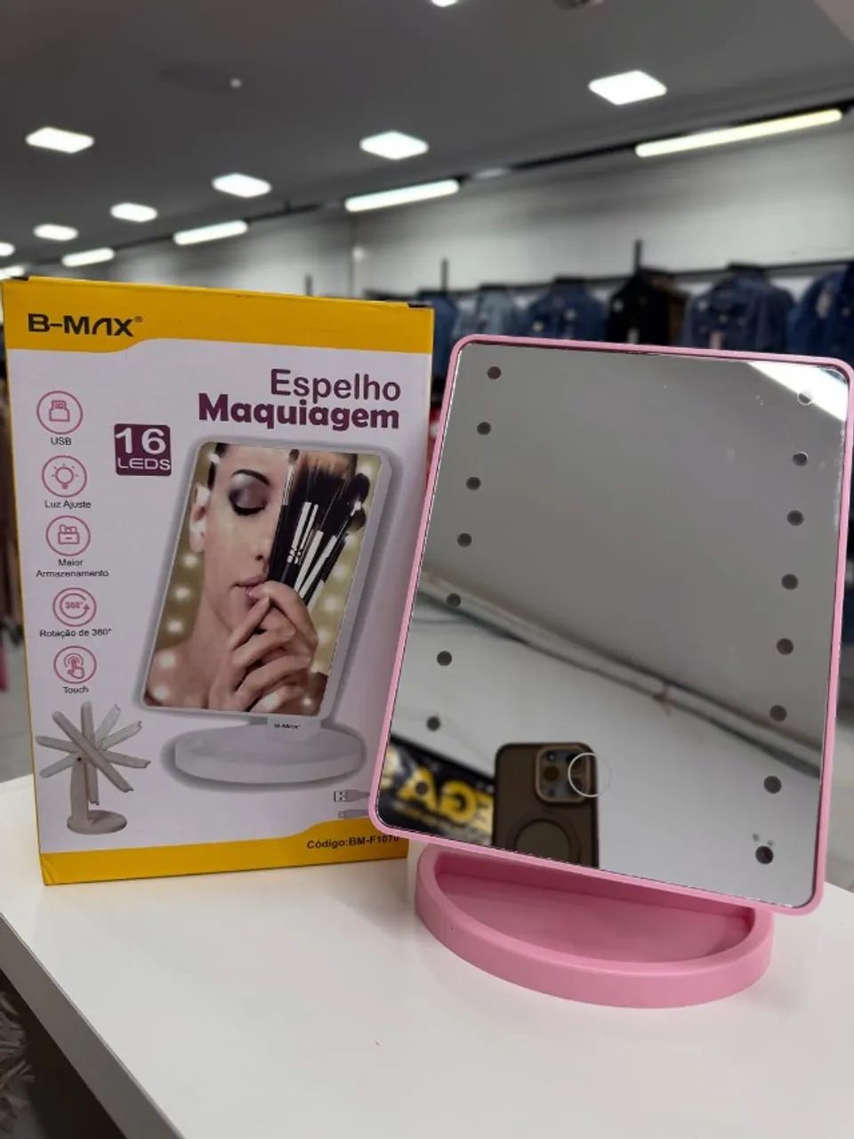 Espelho de Mesa com 16 LEDS para Maquiagem - Foto 2