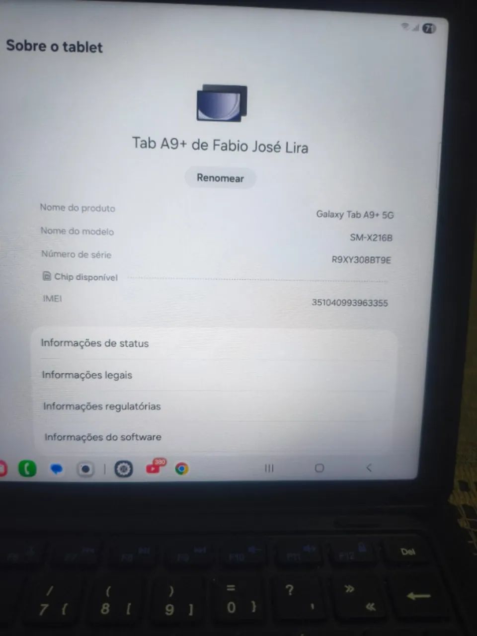 Tablet A9+5G Samsung com teclado auxiliar incluso. - Foto 4