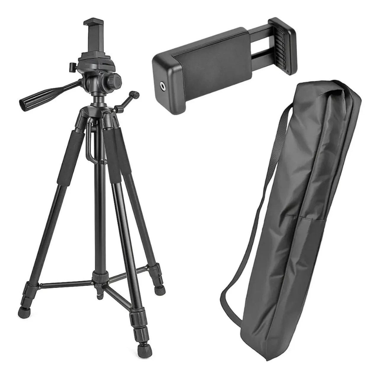 Suporte tripé profissional 1,60 metros pedestal celular camera