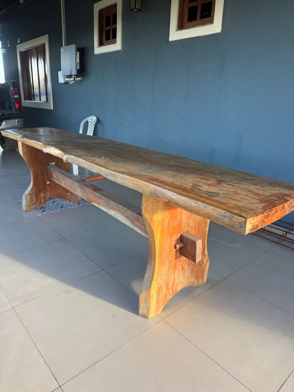 Mesa Rústica de Madeira Jaqueira Maciça - 2,95 Metros - Foto 3