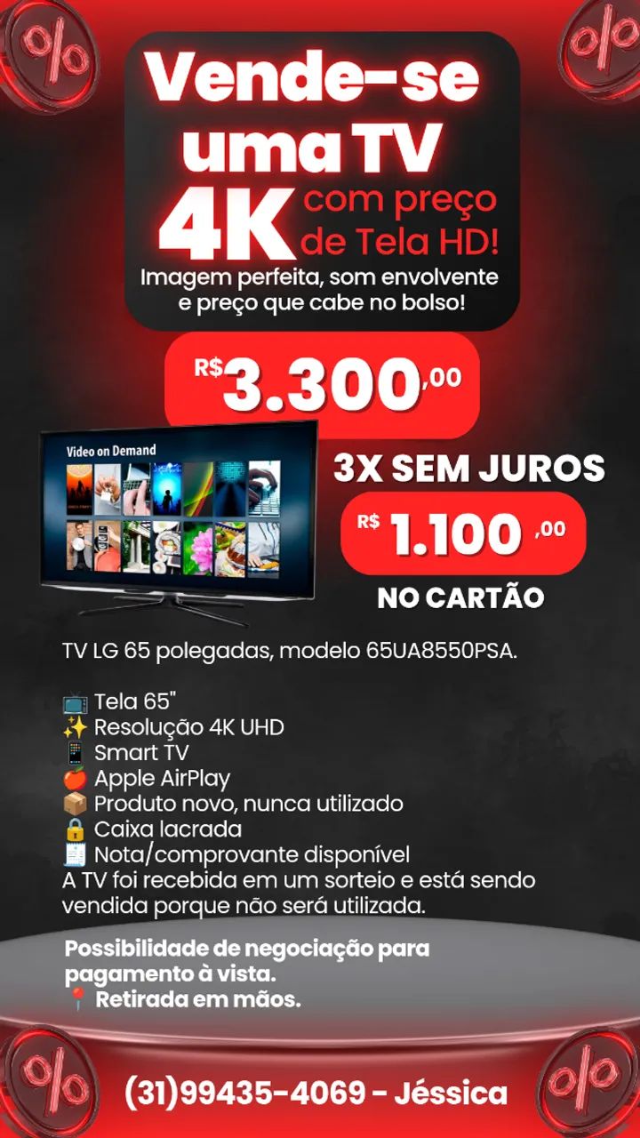 TV LG 65" 4K