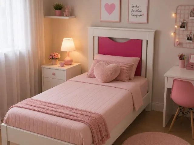 Cama de solteiro feminina 