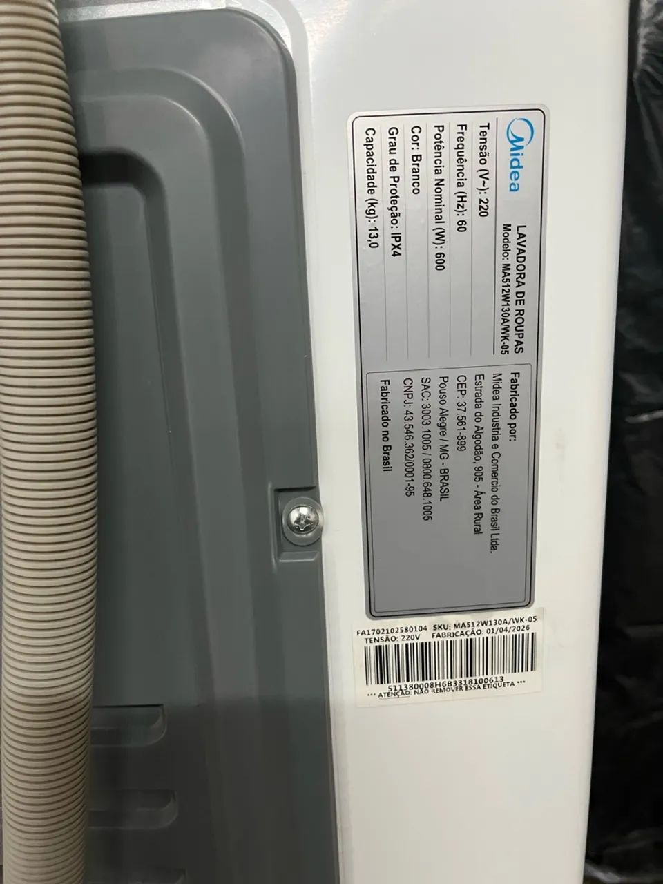Lavadora Midea 13kg  13 programas