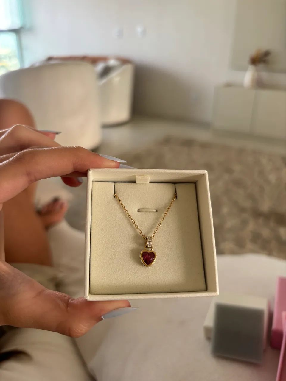 Conjunto Swarovski Coração - brinco e colar  - Foto 2