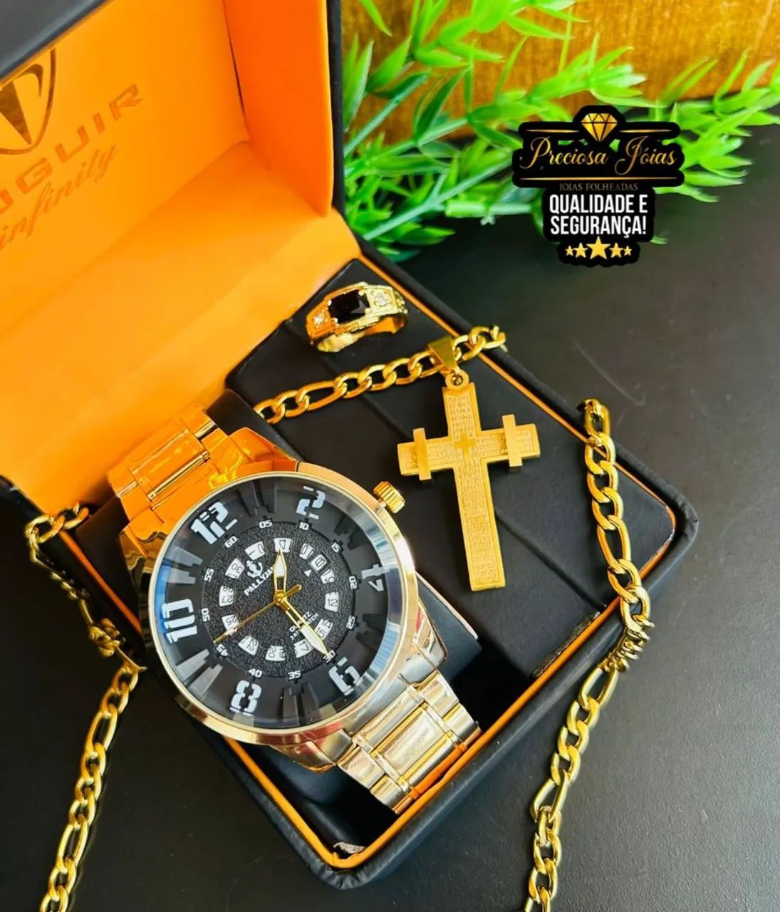 Relógio masculino luxo resistente + cordão e Ane  - Foto 3