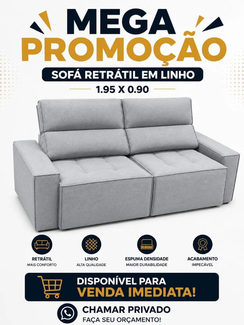 Venda de retrátil na cor cinza 
