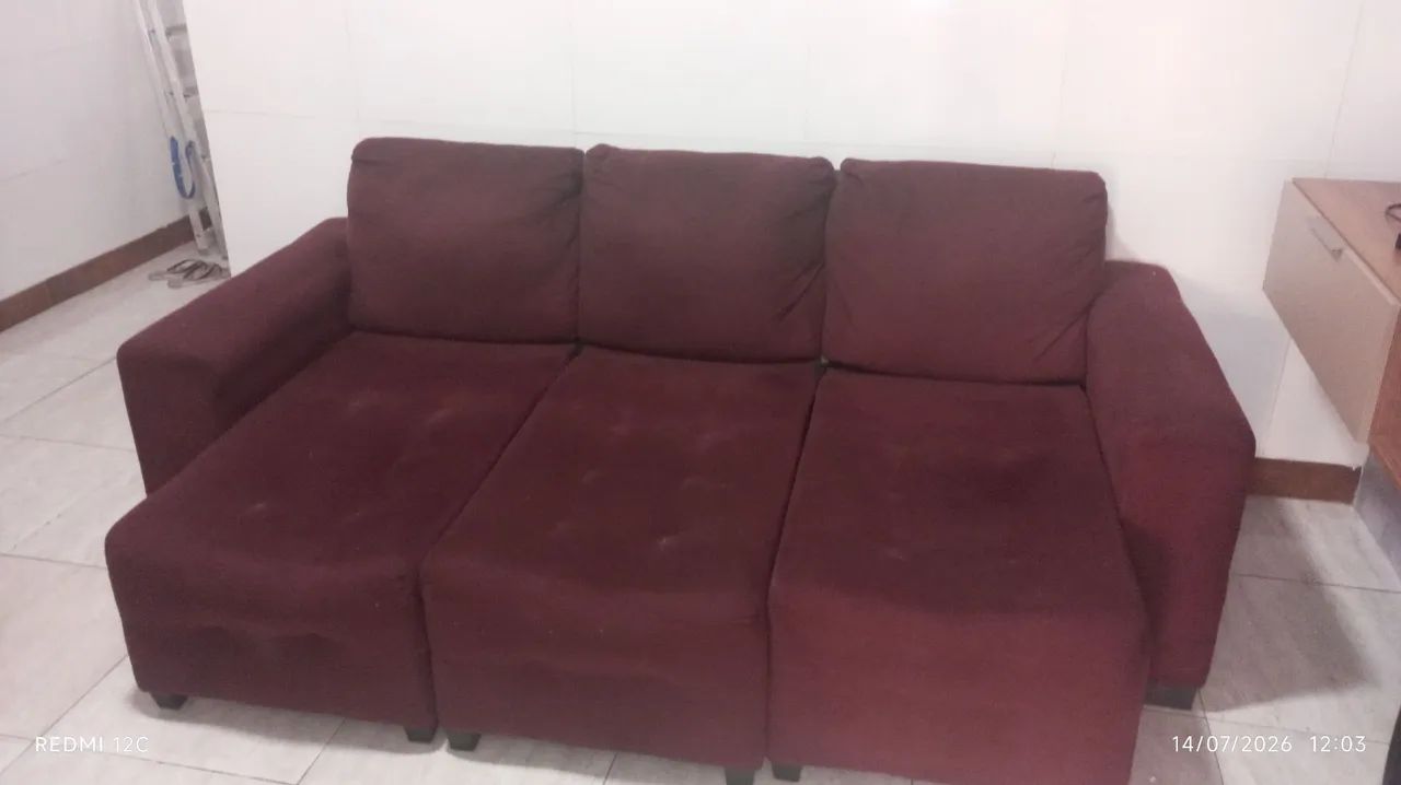 Sofá retrátil de três lugares (da Jacaúna) - Foto 2