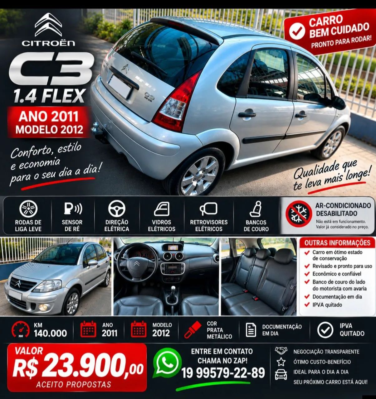 Citroën C3 C3 GLX 1.4/ GLX Sonora 1.4 Flex 8V 5p 2012