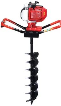 Perfurador de Solo Kawashima 42,7cc com broca de 15cm de diâmetro e 80cm Profundidade
