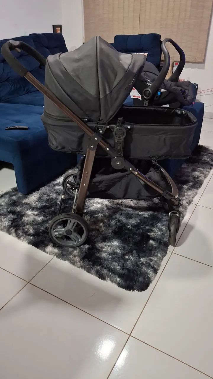 Carrinho de Bebê Olympus Black + Base e Bebê Conforto* - Galzerano - Foto 5
