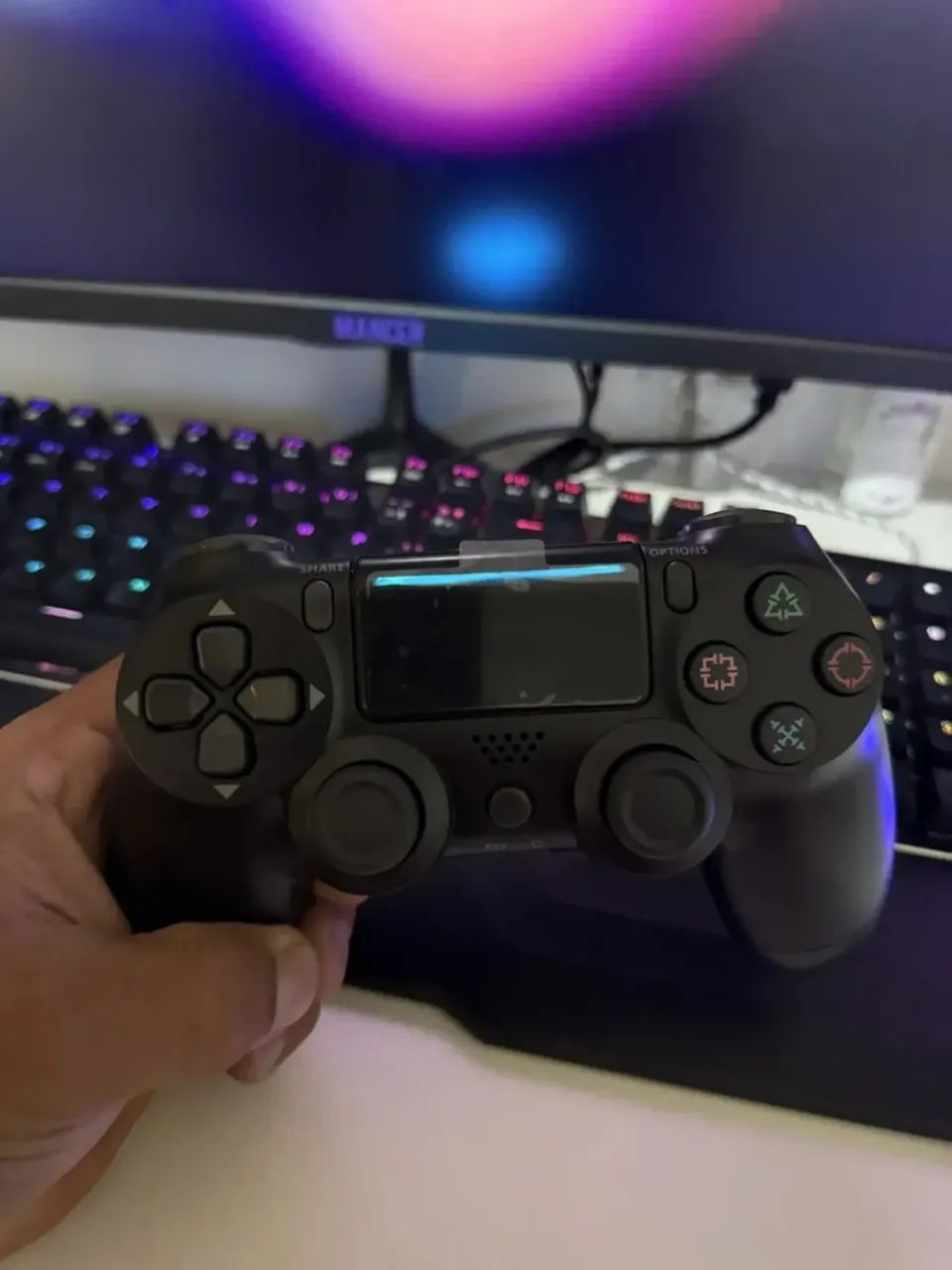 Controle Wireless PS4 e PC + Fio de Carregamento - Foto 3