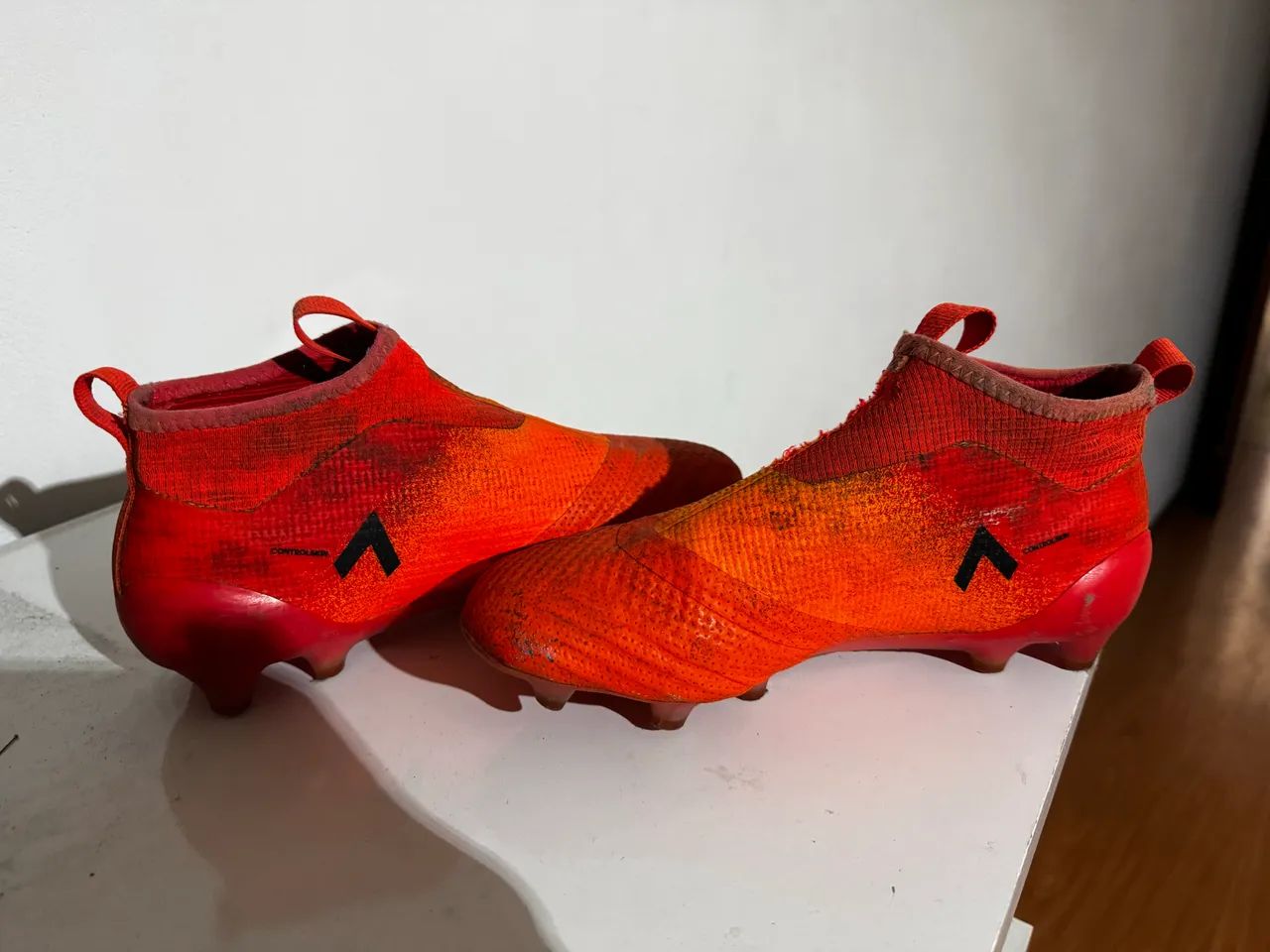 【新品‼️】adidas ACE 17+ PURE CONTROL SG 27cm chuteira adidas ace 17+ purecontrol laranja - Calçados Esportivos
