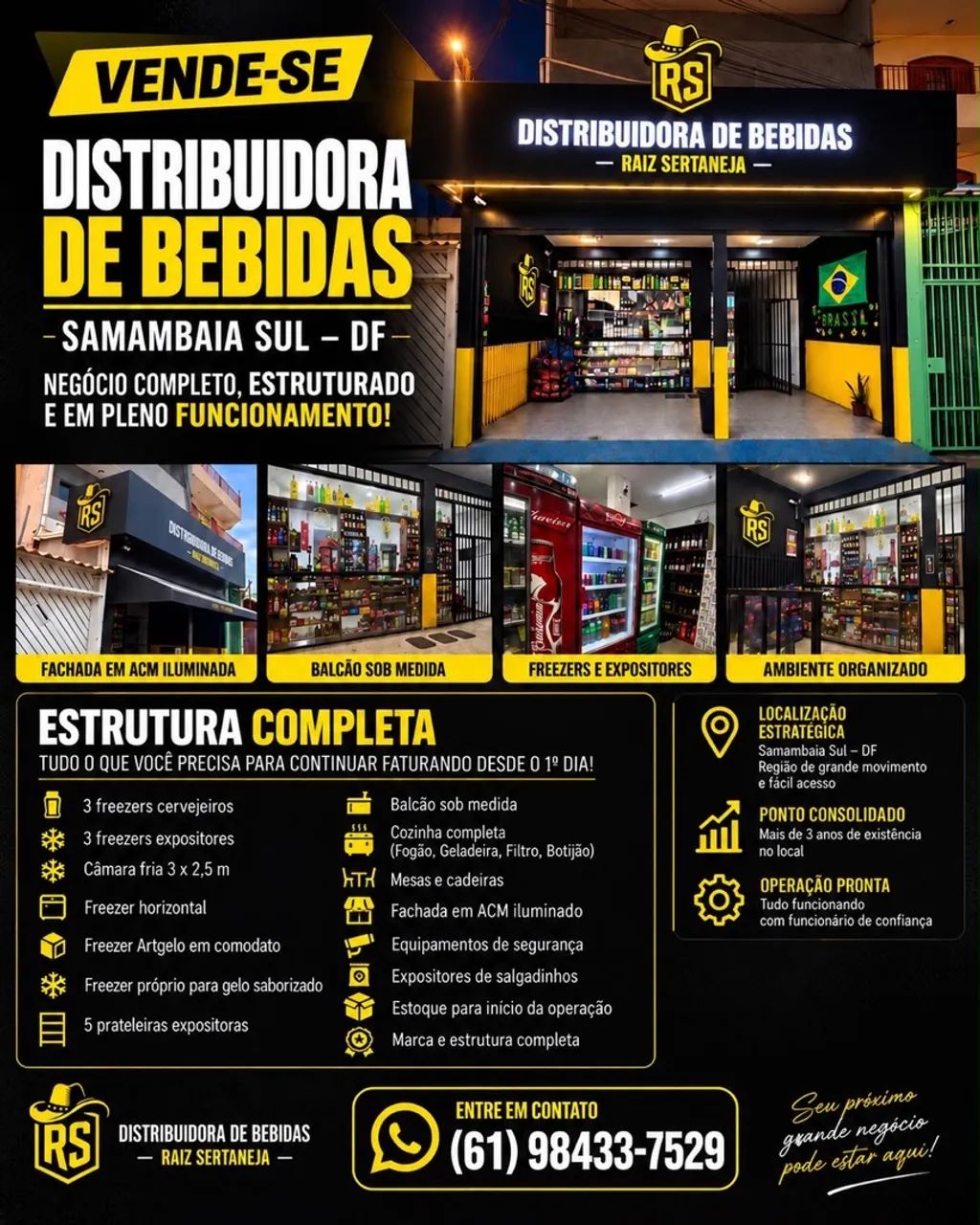 DISTRIBUIDORA DE BEBIDAS COMPLETA À VENDA!
