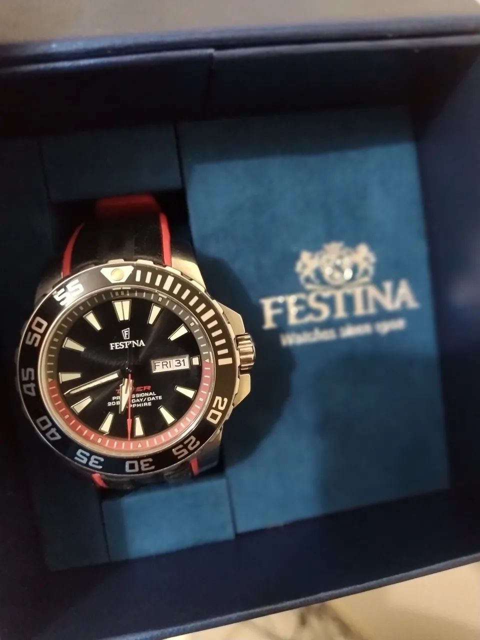 Relógio festina Diver 200m vidro safira