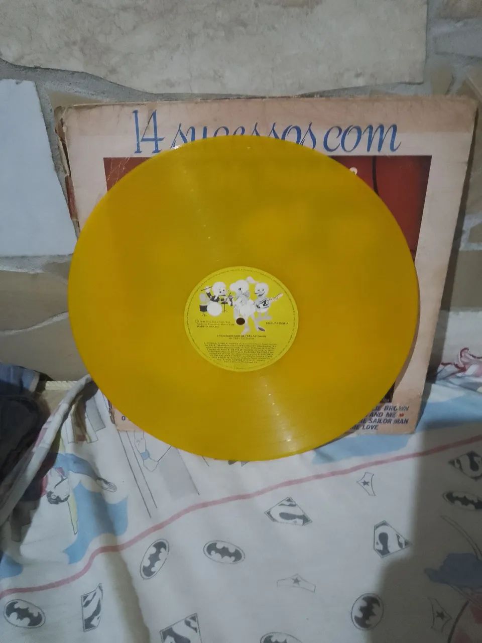 Disco de vinil os três patinho disco colorido
