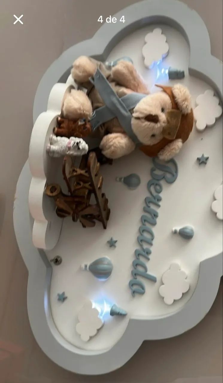 Porta maternidade aviador com luz, funciona a pilha - Foto 3