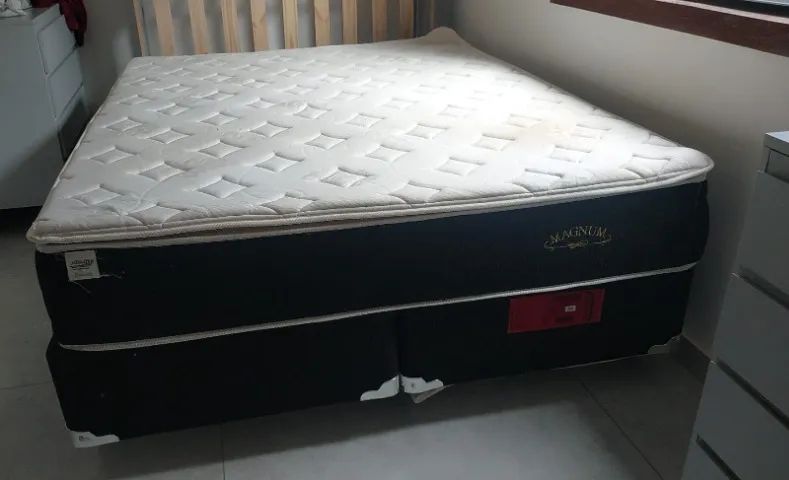 Cama box King Plumatex Molas Ensacadas + base - Foto 4