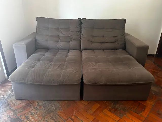 Sofá Retrátil Cinza 2,21m - Muito Confortável! (No precinho) - Foto 5
