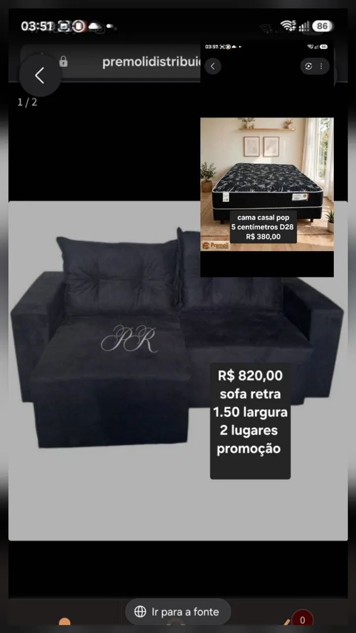 sofa retrátil 1.50 largura 
