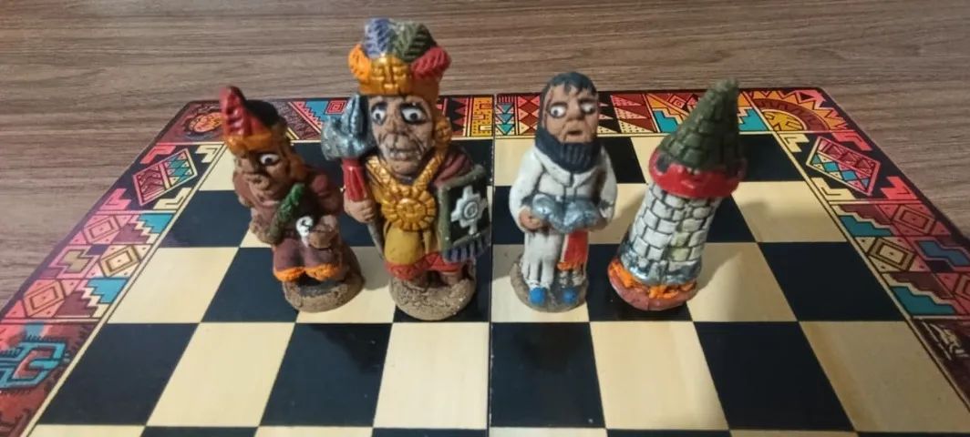 Tabuleiro de xadrez artesanal peruano - Foto 2
