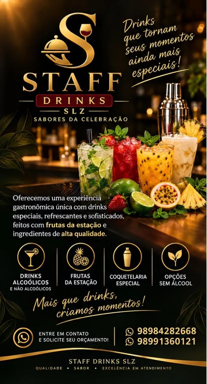 Staff Drinks - Open Bar de Drinks para Festas e Eventos em São Luís 